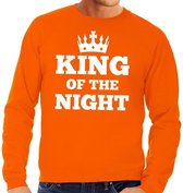 Oranje King of the night sweater heren - Oranje Koningsdag kleding S
