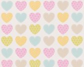A.S. Création behangpapier marmer meerkleurig, wit, roze, geel en blauw - AS-935662 - 53 cm x 10,05 m