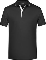 Polo shirt Golf Pro premium zwart/wit voor heren - Zwarte herenkleding - Werkkleding/zakelijke kleding polo t-shirt L