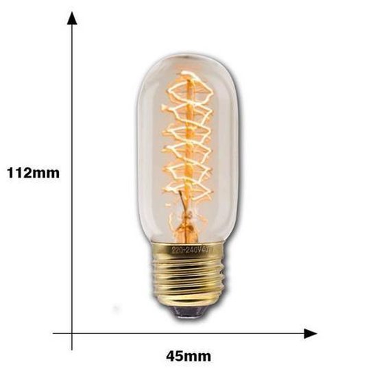 OUGEER 6er Edison Vintage Röhrenlampe E27 4W T30-225 Reagenzglas Flöte Glühlampe Rohr,AC 220