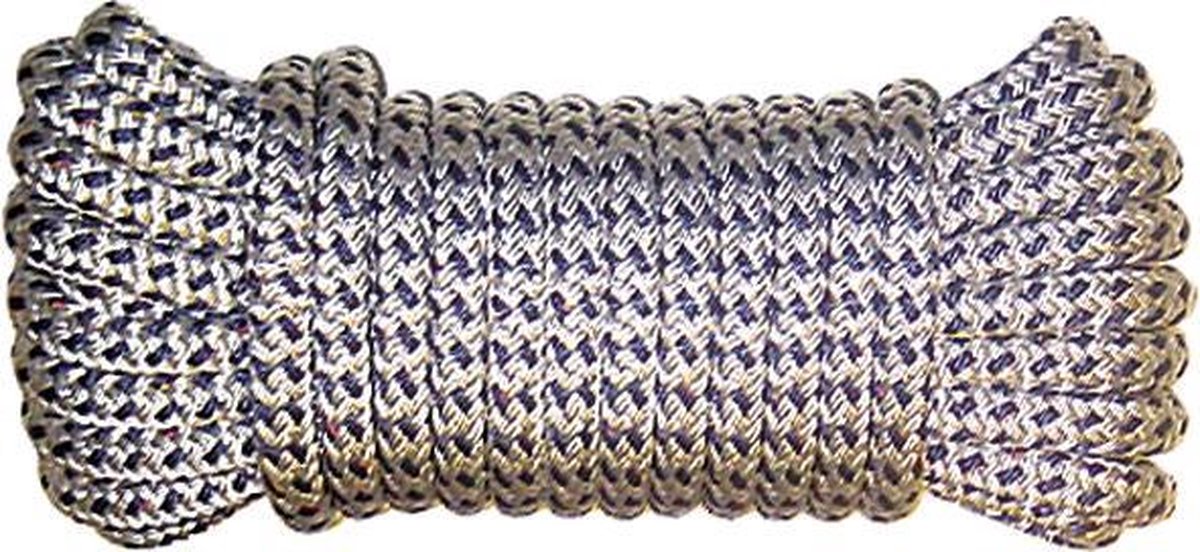 Luxe landvast U-rope 14mmx14m - Wit/Navy