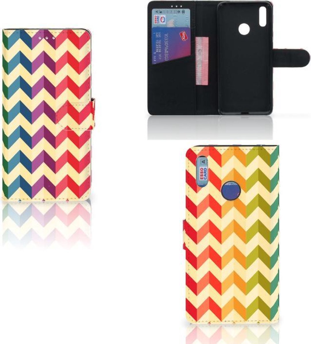 Huawei Y7 (2019) Telefoon Hoesje Zigzag Multi Color