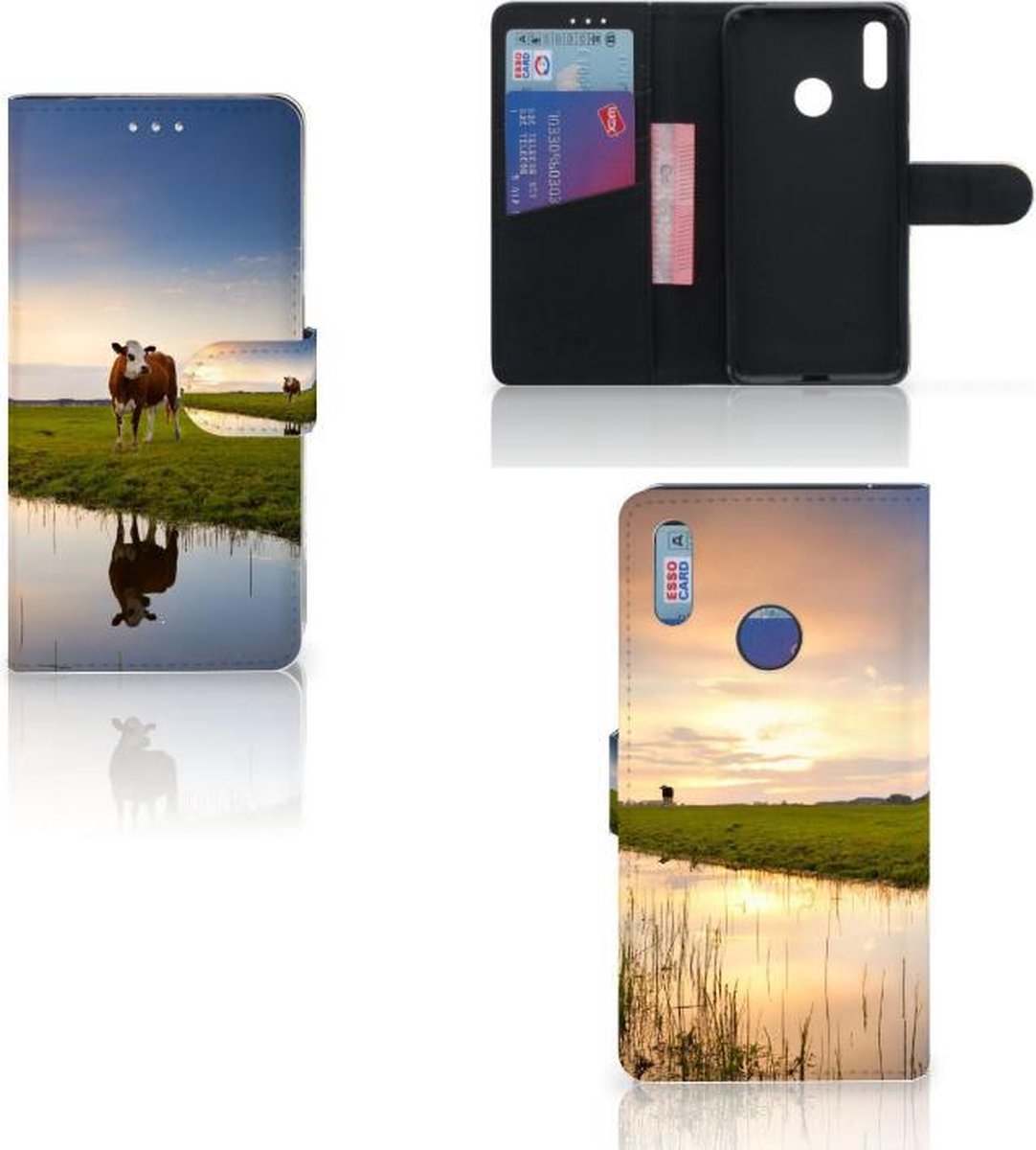 Huawei Y7 (2019) Telefoonhoesje met Pasjes Koe