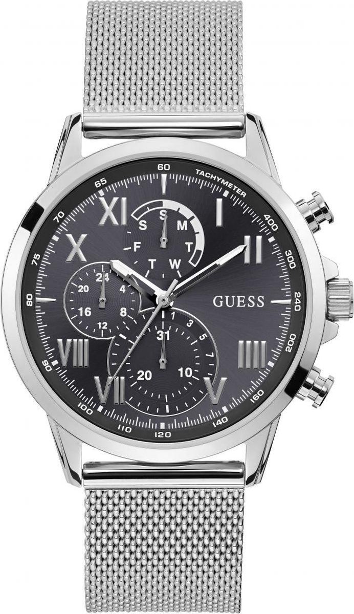 Guess Porter W1310G1 Horloge - Staal - Zilverkleurig - Ø 44 mm