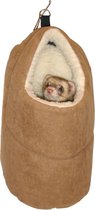 Ferret house brown suede large 18 x 21 x 31 cm