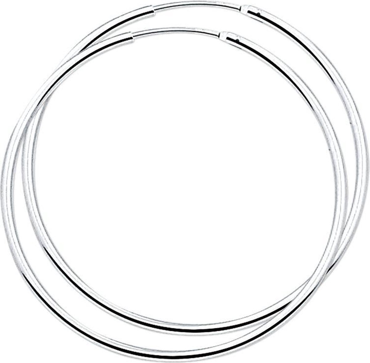 TFT Oorring Ronde Buis Zilver Gerhodineerd Glanzend 1.5 mm x 44 mm