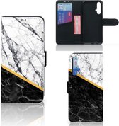 Huawei Nova 5T | Honor 20 Bookcase Marble White Black