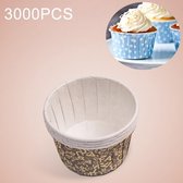 3000 STKS Engels Letter Patroon Ronde Lamineren Cake Cup Muffin Cases Chocolade Cupcake Liner Baking Cup, Afmetingen: 6,8 x 5 x 3,9 cm