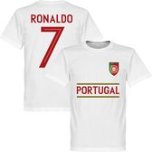 Portugal Ronaldo 7 Team T-Shirt-  Wit - XS