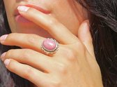 Zilveren ring Rhodonite Flower Power