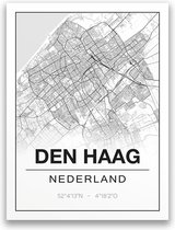 Poster/plattegrond DEN HAAG - 30x40cm
