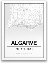 Poster/plattegrond ALGARVE - 30x40cm