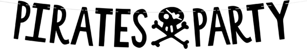PARTYDECO - Zwarte kartonnen pirates party slinger