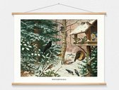 Schoolplaat 'Wintervogels' van M.A. Koekkoek