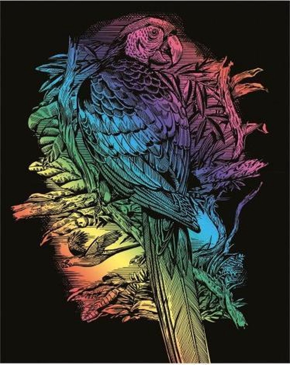 Afbeelding van product Sequin Art • Krasfolie regenboog Papegaai