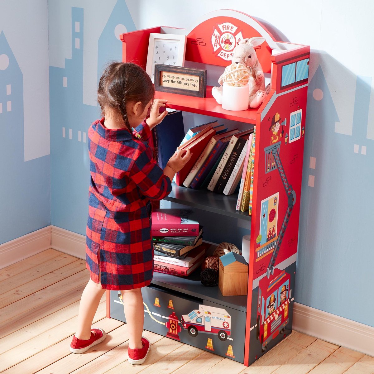 Teamson Kids Houten Boekenkast Voor Kinder - Kinderslaapkamer Accessoires - Heteluchtballon