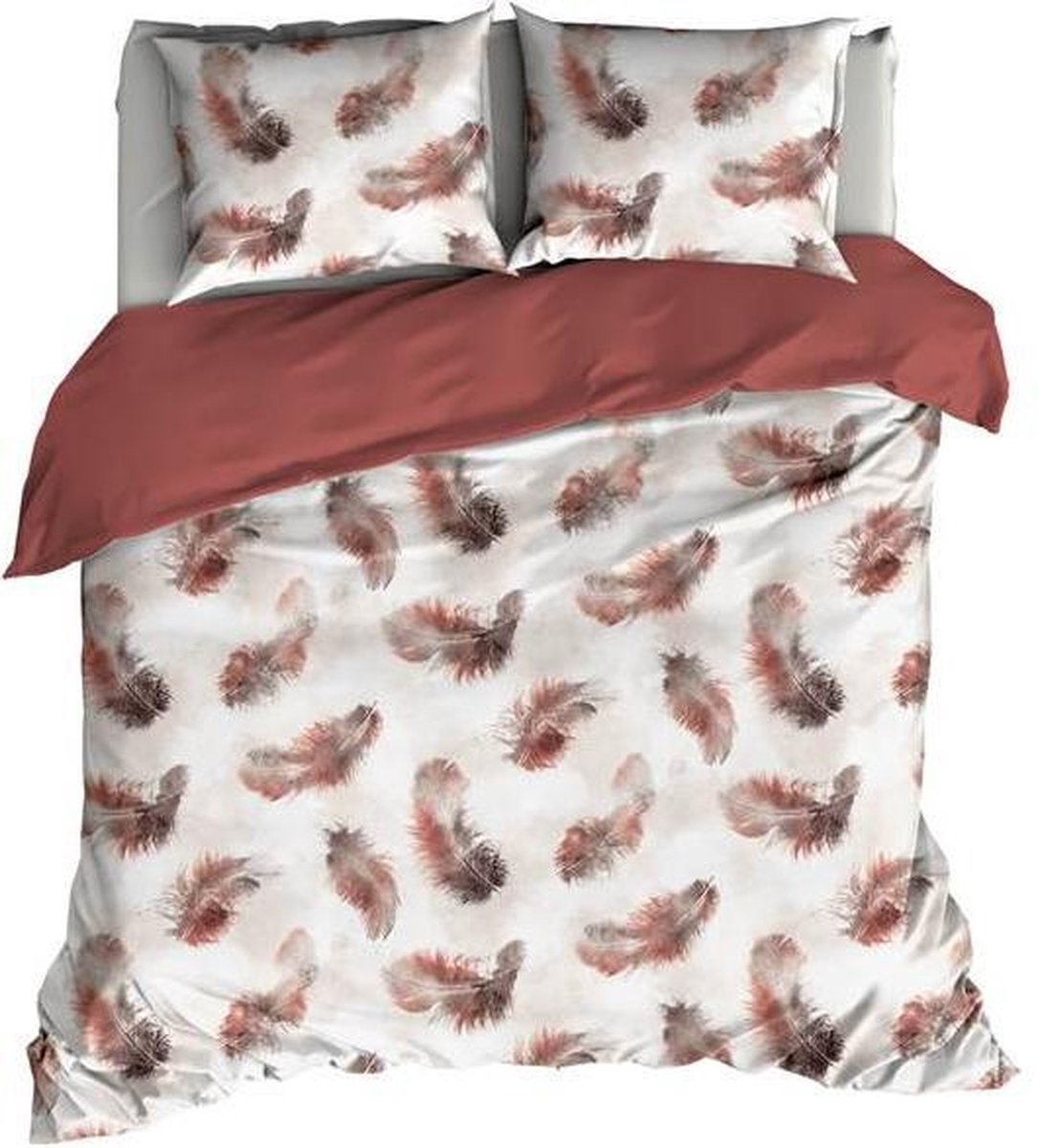 Satin d'Or - Dekbedovertrek - Lits-jumeaux - 270x200/220 cm + 2 kussenslopen 60x70 cm - Marsala