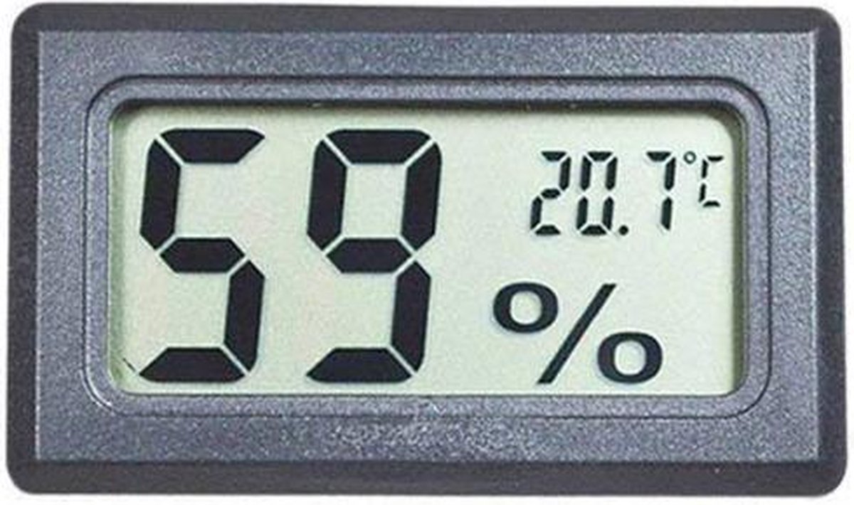 Professionele hygrometer- Zwart - Meet ook temperatuur - Voor buiten en binnen - 2 in 1 - Hygrometer - Merkloos