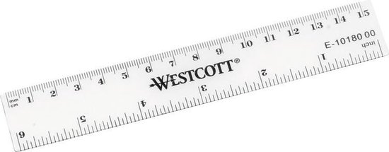 Bol Com Liniaal Westcott 15cm Kunststof Cm Inch Verdeling