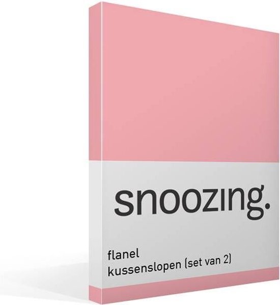 Snoozing - Flanel - Kussenslopen - Set van 2 - 50x70 cm - Roze