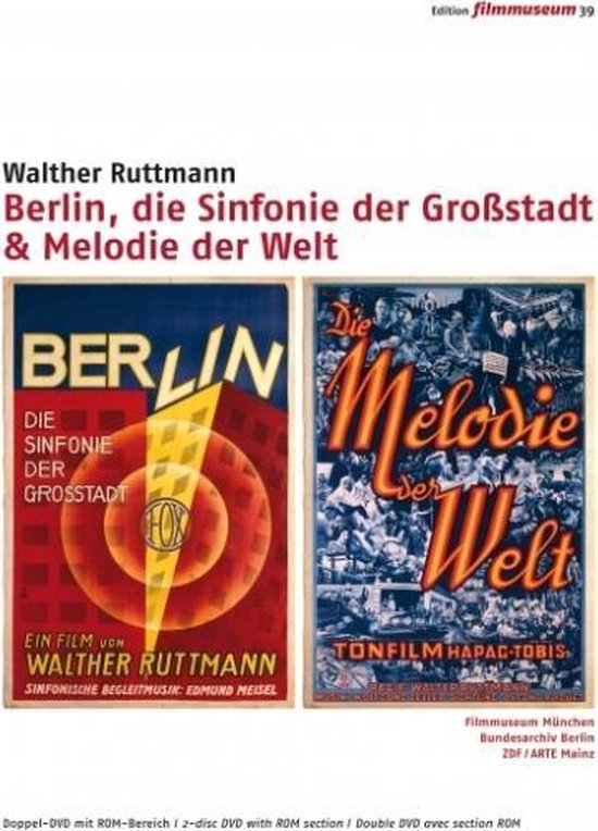 Dubbel-dvd met filmposters 'Berlin, die Sinfonie der Großstadt' en 'Melodie der Welt'.