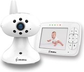 Babyfoon Miniboss MB-350 | Babyphone met Digitaal Nachtzicht  | Baby monitor met Temperatuursensor - Wit