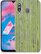 Geschikt voor Samsung Galaxy M30 Bumper Hoesje Green Wood