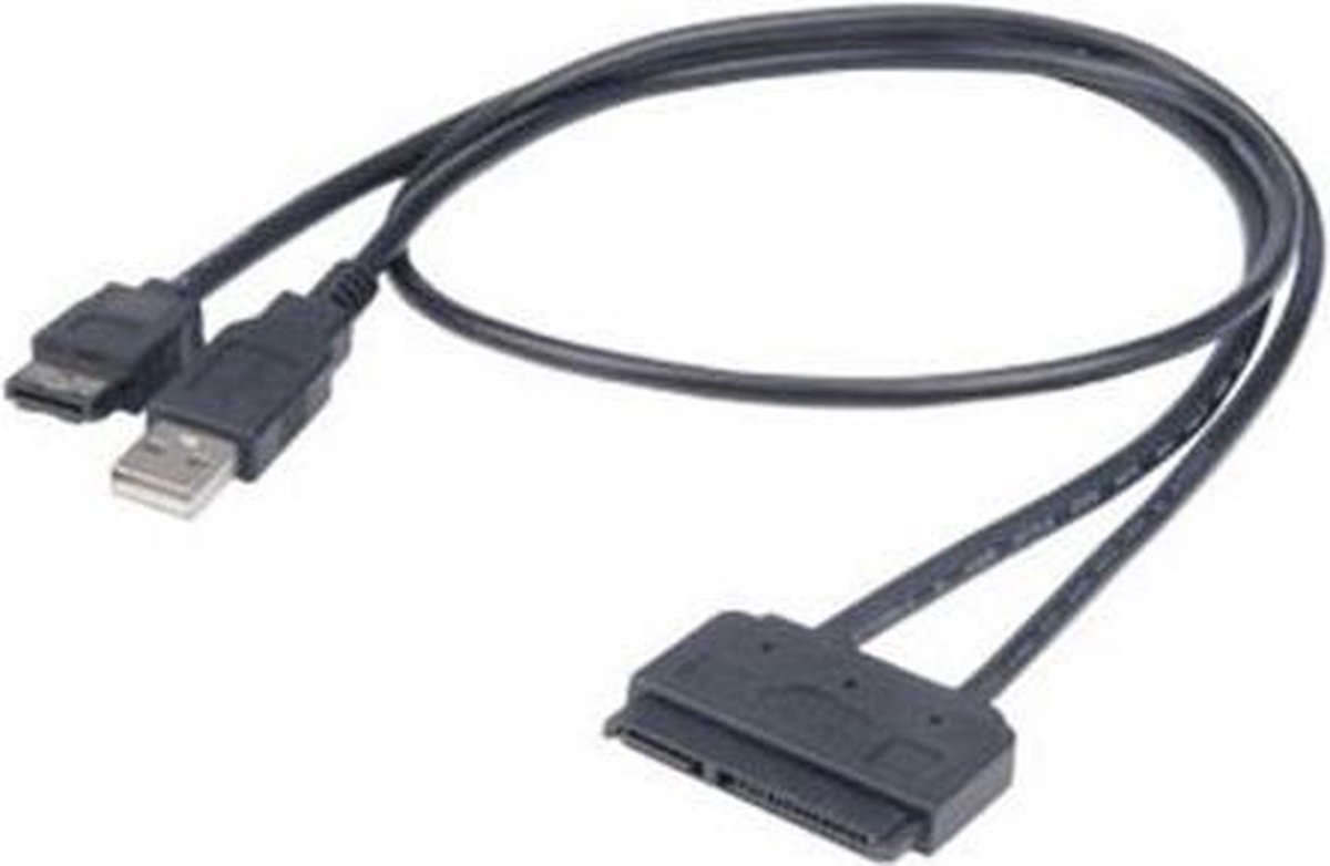 Akasa HDD/ SSD Adapter [1x SATA-combi-bus 15+7-polig - 1x USB-A 2.0 stekker, eSATA-stekker 7-polig] 0.40 m