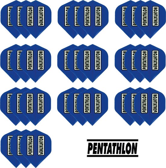 Darts Set - Pentathlon – 10 sets (30 stuks) – dart flights - Blauw