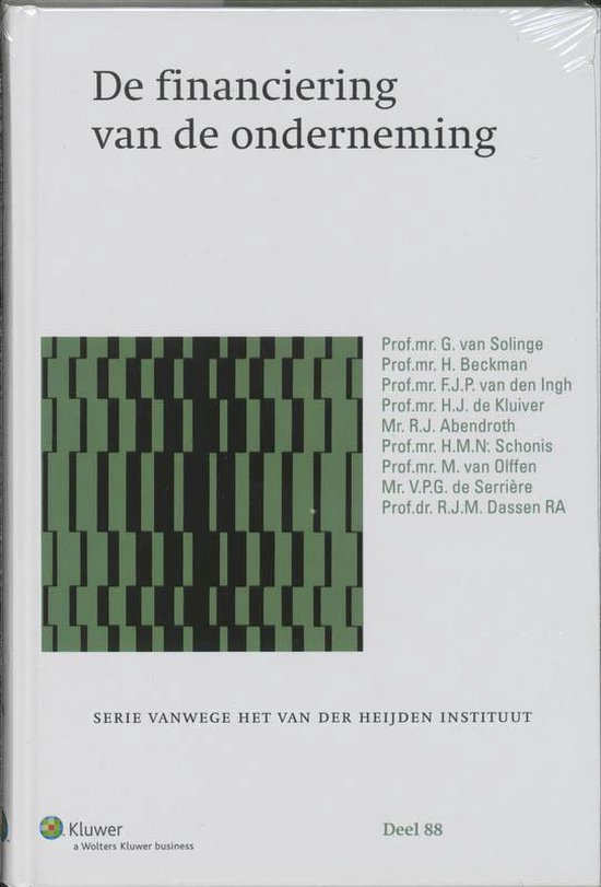 Cover van het boek 'De financiering van de onderneming / druk 1'