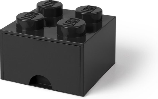 Lego - Opbergbox met Lade Brick 4 - Polypropyleen - Zwart