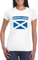 T-shirt met Schotse vlag wit dames XS