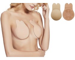 Zelfklevende Straploze Push Up Plakbeha - Rugloze BH - Geen Bandjes - Nude  - XXL - Cup