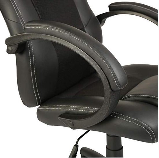 Premium Gaming Chair Bureaustoel - Zwart - Kunstleer - Verstelbaar - Merkloos
