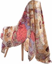 Emilie Scarves Sjaal Omslagdoek Atlas print - 150 * 150 CM - Reizen