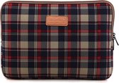 Lisen – Laptop Sleeve met ruitjes tot 15.4 inch – Blauw/Rood