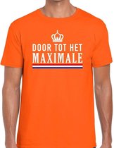 Oranje Door tot het maximale t-shirt - Shirt voor heren - Koningsdag kleding M