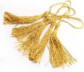 Tassels (kwastjes), 80x6mm (130mm met lus), goud, voor al uw creatieve ideeën. Verkocht per 50 stuks