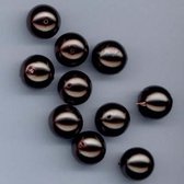 Perles de verre rondes - 10 mm - Café - 60 pièces