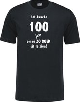 Mijncadeautje - Leeftijd T-shirt - Het duurde 100 jaar - Unisex - Zwart (maat M)