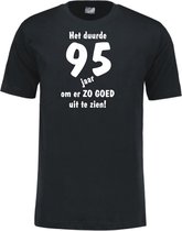 Mijncadeautje - Leeftijd T-shirt - Het duurde 95 jaar - Unisex - Zwart (maat XXL)