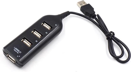 USB-hub, USB 2.0, 1 tot 4-connector waarmee u tegelijkertijd meerdere  apparaten op uw... | bol.com