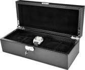 Max 818200420 Horlogedoos - 5 Compartimenten met Kussentjes - Grootte 30x11x09 cm - Zwart / Grijs