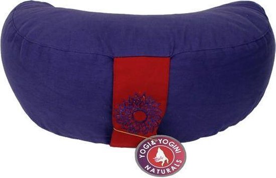 Meditatiekussen violet 7chakra halve maan - 33x13 - Boekweit - Katoen - 1300 - Violet van Yogi & Yogini — afbeelding 2