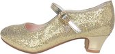 Elsa en Anna schoenen goud glitterhartje Spaanse prinsessen schoenen - maat 33 (binnenmaat 21,5 cm) bij verkleed kleed