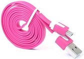 Micro USB Kabel Datacable 1 meter Universeel Fuchsia Pink Roze