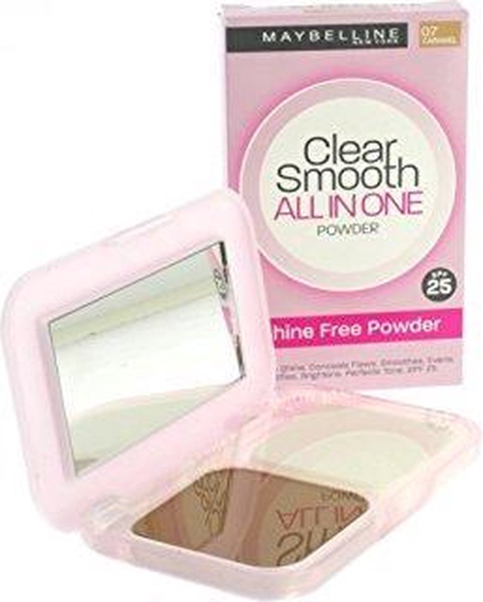 Maybeline, clear smooth - all in one powder - 07 caramel - spf 25 - Maybelline
