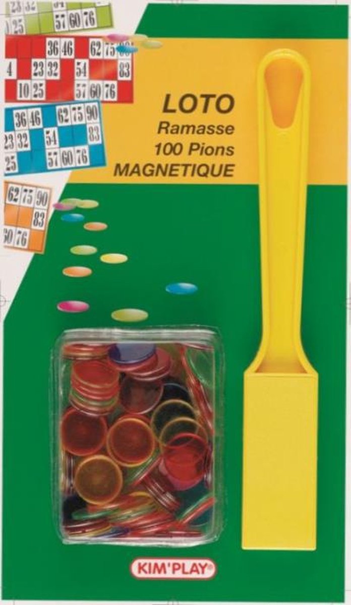 100 Jetons de Loto Magnétiques + Ramasse Jeton Rouge Bingo