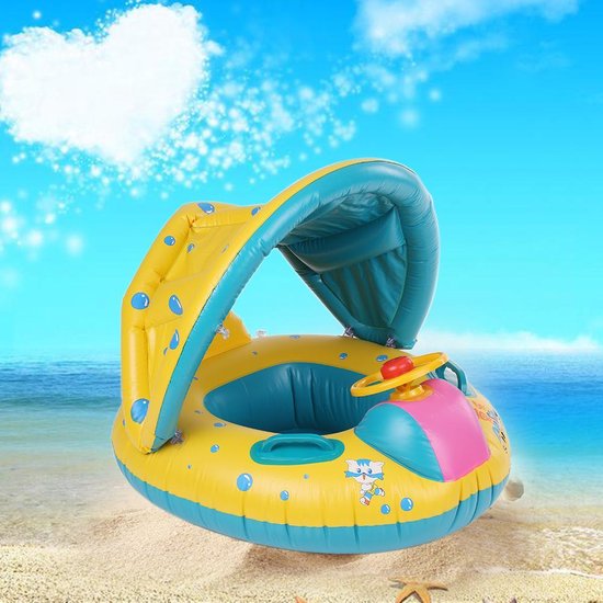 Opblaasbare boot baby - zwemband baby - baby zwemring - zwembandjes - dreumes - drijfband