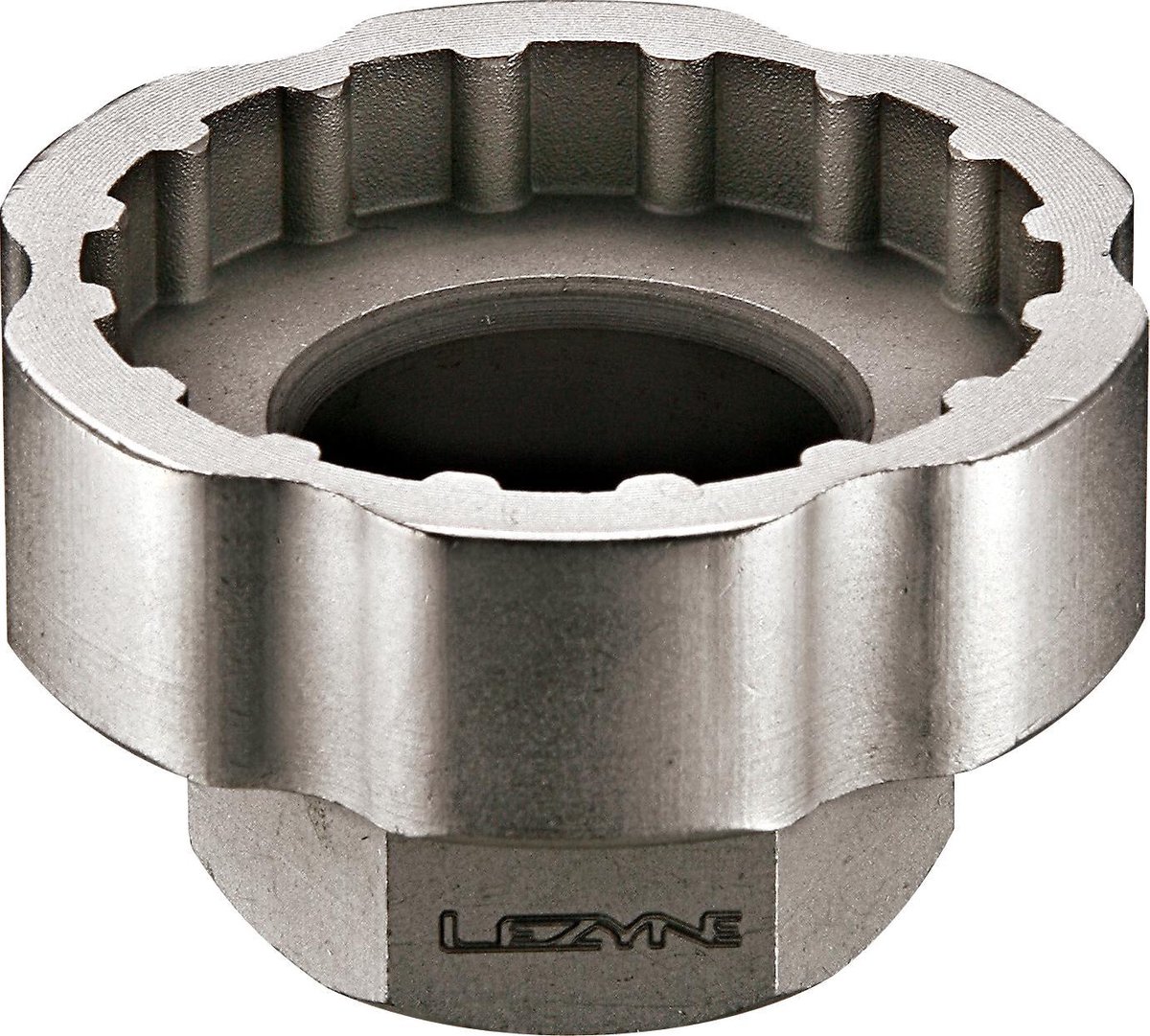 Lezyne External Bottom Bracket Socket Tool - Externe trapassleutel - Voor gebruik met 32 mm CNC Rod, verstelbare sleutel of 3/8 inch socket drive - CNC gefreesd - Zilver - 56 mm, 56 mm, 34,2 mm